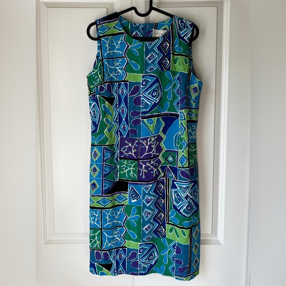 ✨ Vintage 80s 90s Abstract Shift Dress ✨ - Picture 6 of 9